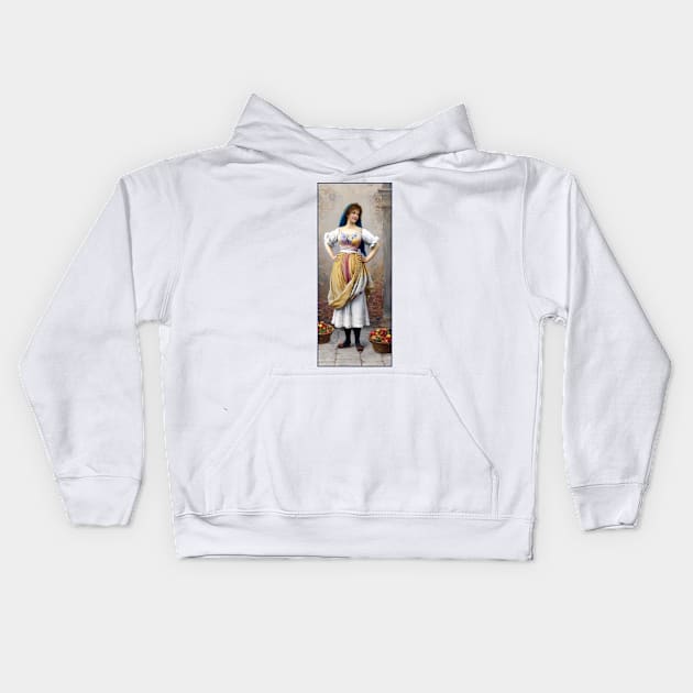 The Market Girl by Eugen von Blaas Kids Hoodie by academic-art